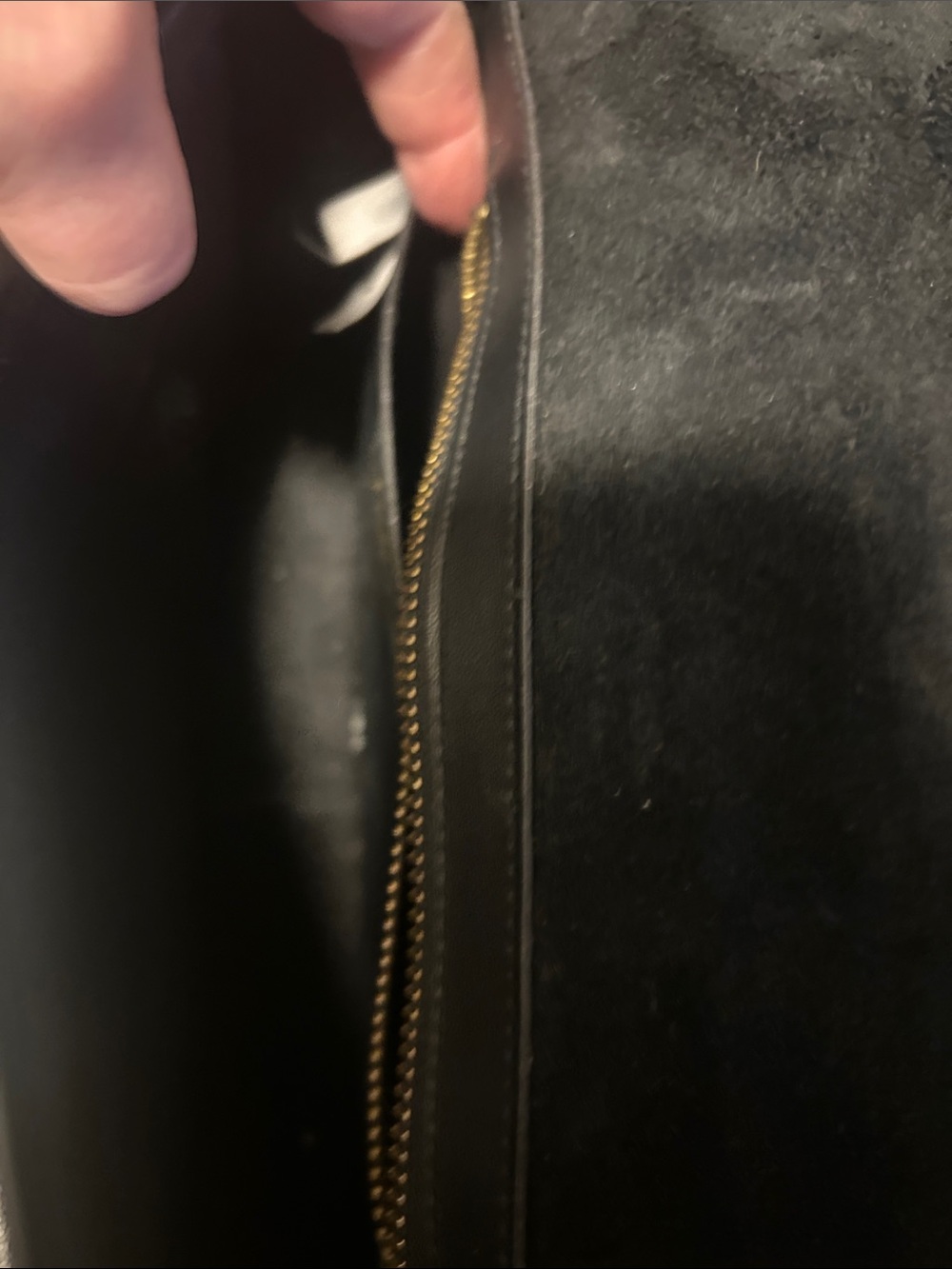 Black Leather Crossbody Bag with Gold Turn-Lock - Picture 3 of 6